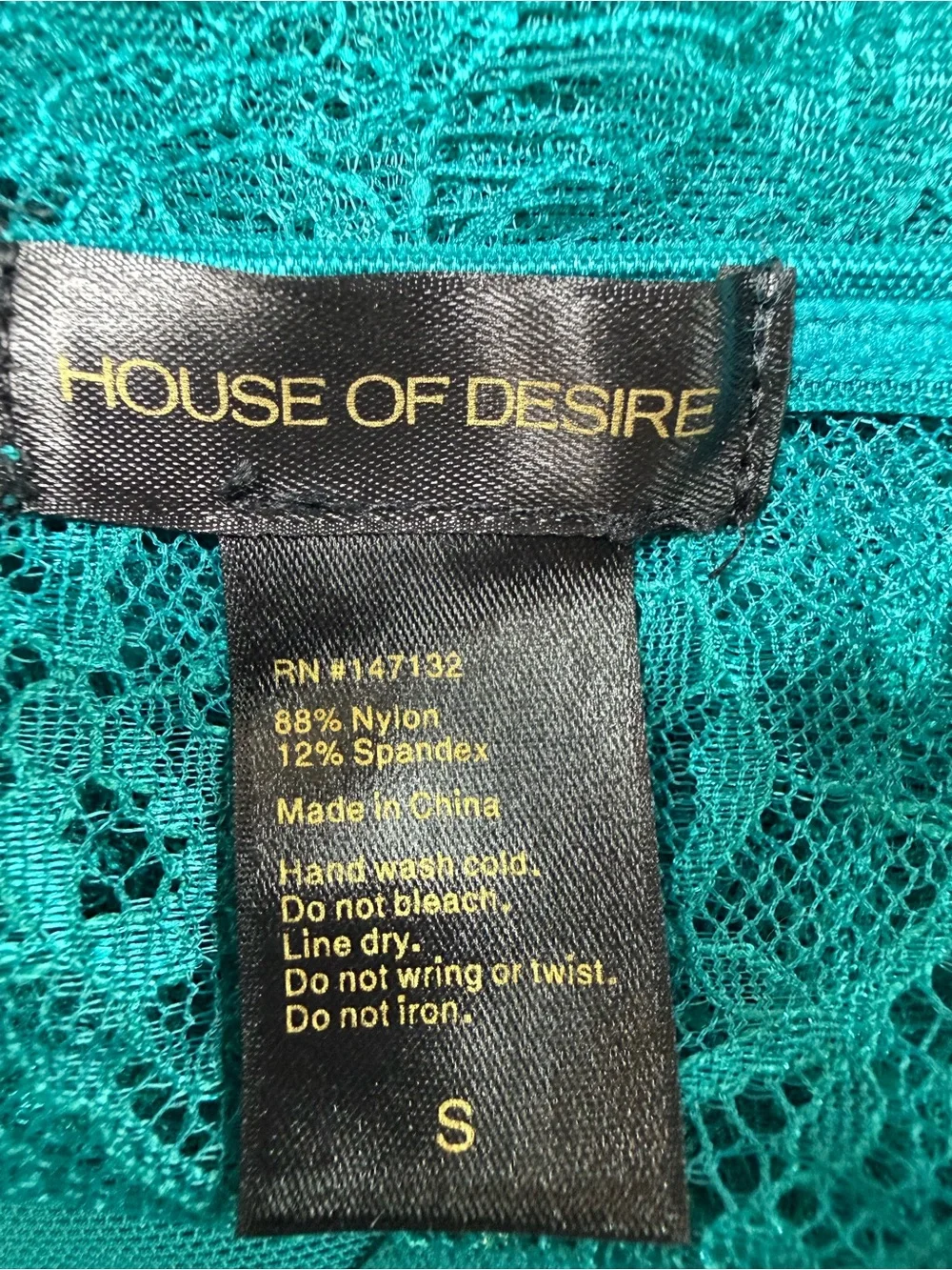 NWT House of Desire Teal Lace Babydoll Chemise Size S